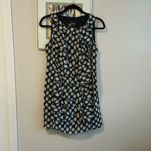 Sheath Dress with ruffles Blue And White